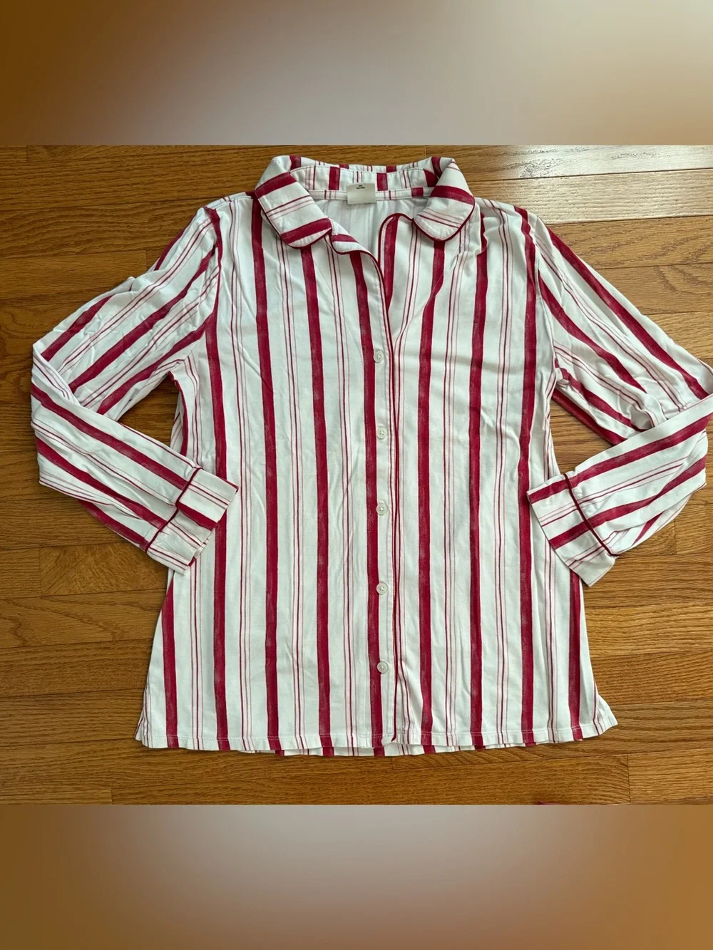 Soma Red Candy Cane Stripe Pajama Set Cotton Modal
